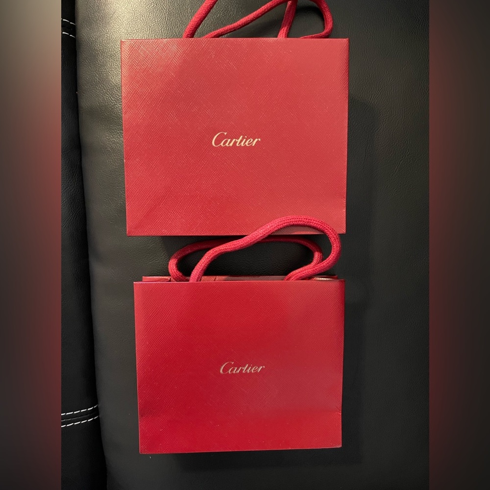 Two Mini Cartier Shopping Bags